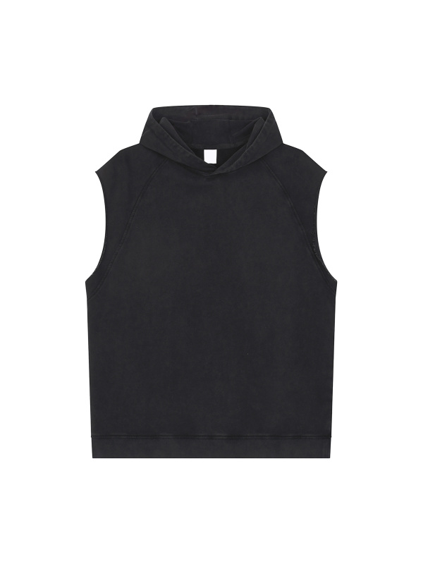 Snow Washed Sleeveless Hoodie #RU0093 | TAPSTITCH